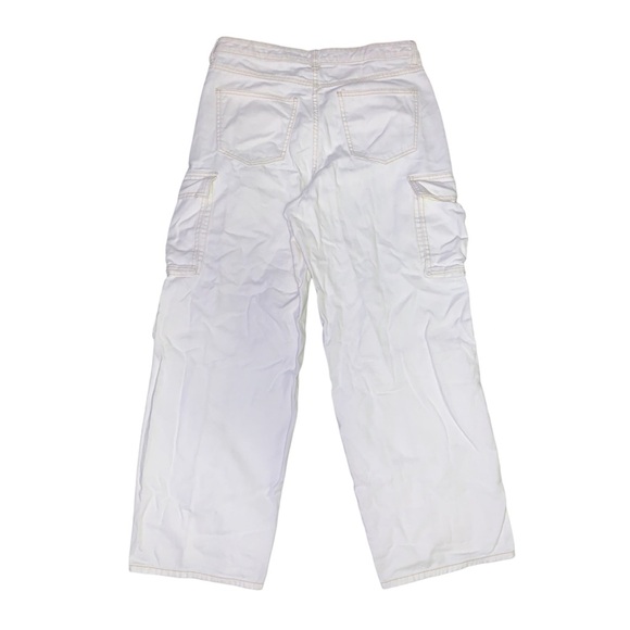 H&M Divided White Wide Leg White Cargo Jean S10 - Picture 2 of 3